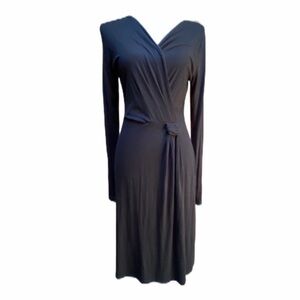 Island Trotter Black Faux Wrap Dress Size M